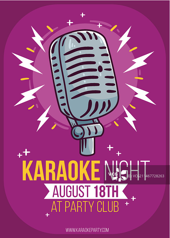 手绘卡拉OK海报模板图片素材