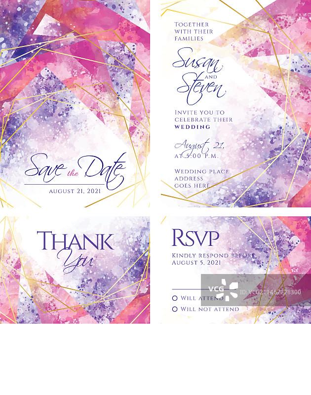 水彩婚礼文具模板图片素材