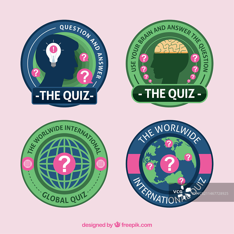 扁平风格的圆形问答标签图片素材