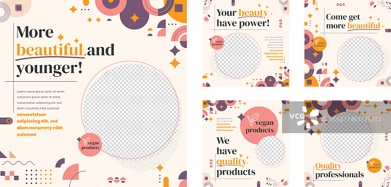 扁平化妆师Instagram帖子合集图片素材