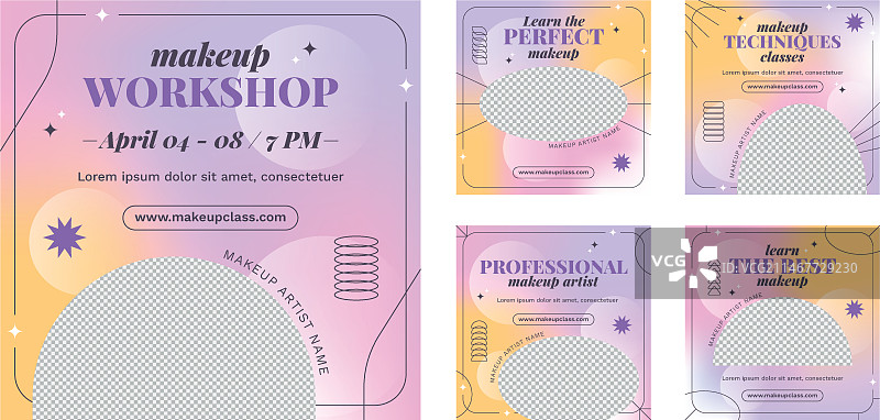 渐变化妆师Instagram帖子合集图片素材