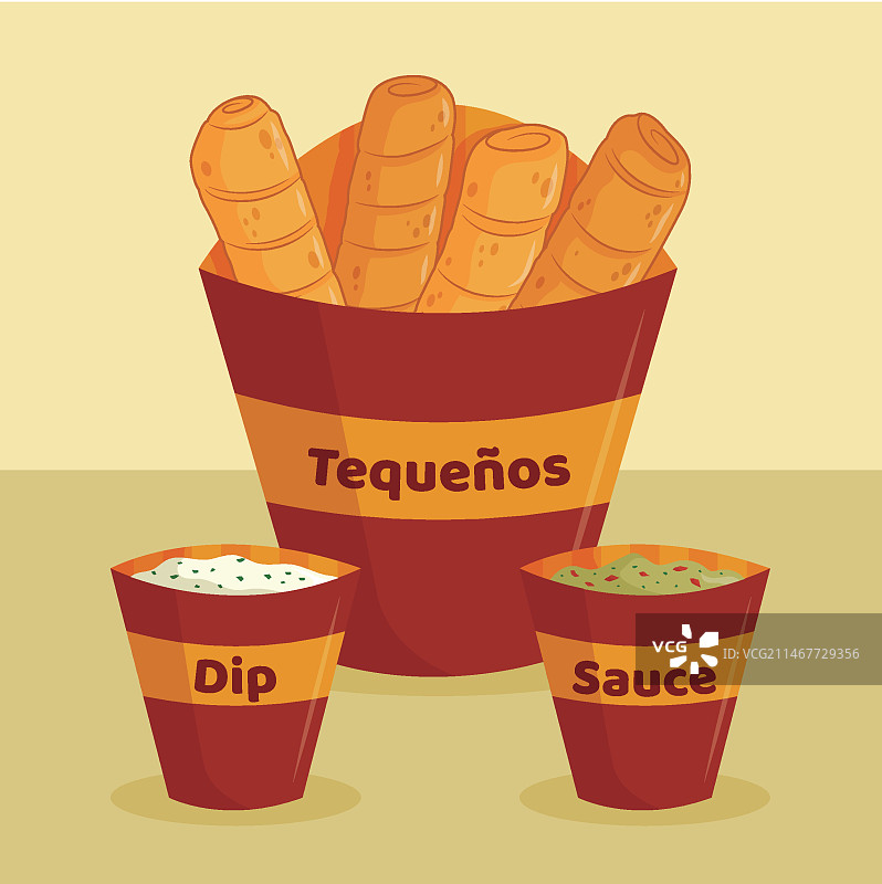 手绘委内瑞拉奶酪棒配蘸酱图片素材