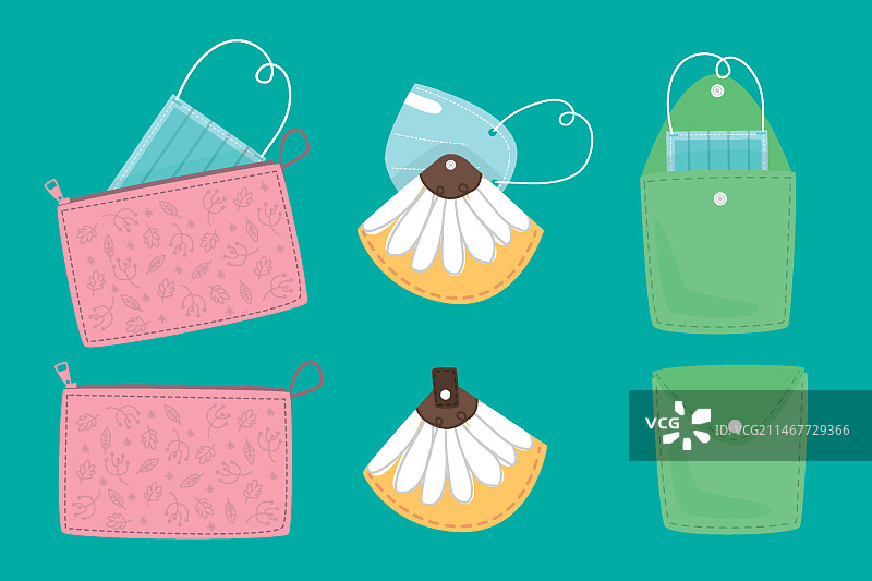 手绘口罩收纳盒图片素材