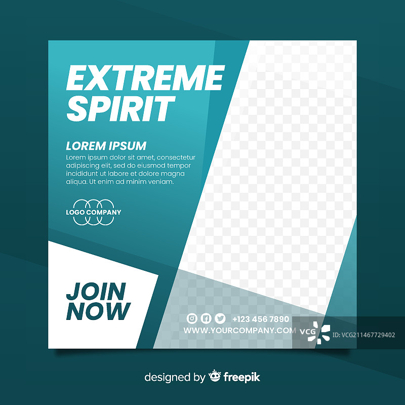 带照片的运动方形banner图片素材