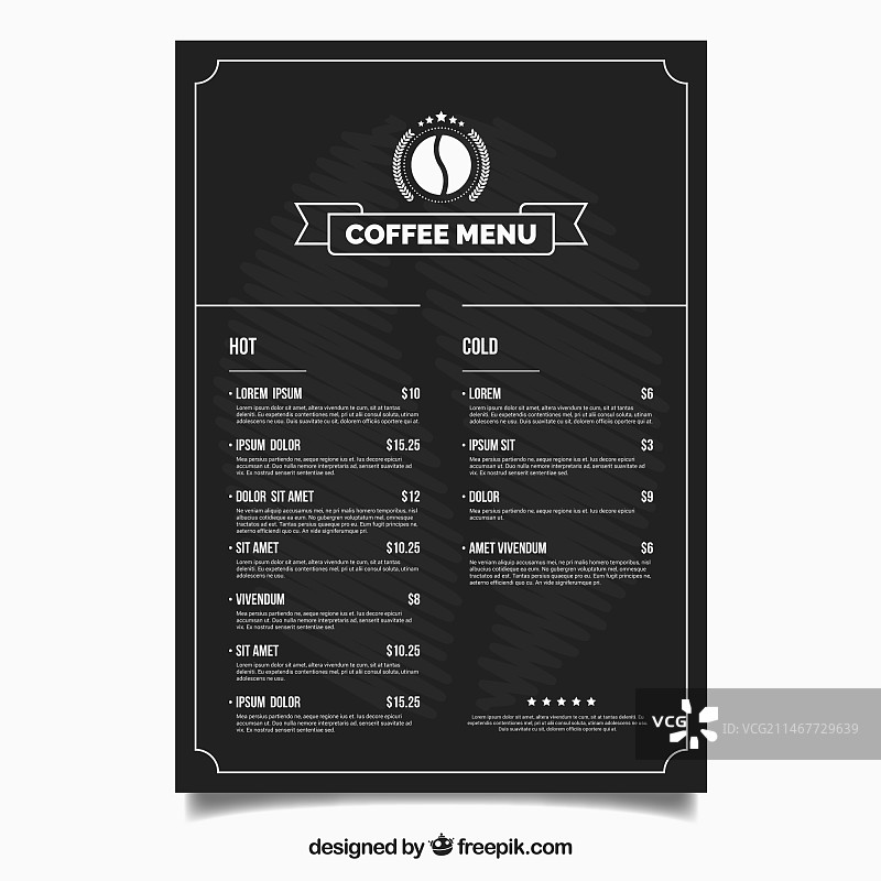 咖啡店菜单模板图片素材