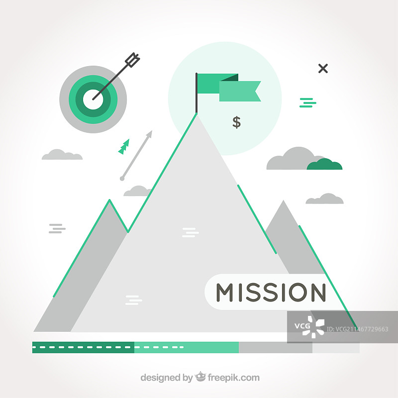 扁平化设计的商业目标信息图图片素材