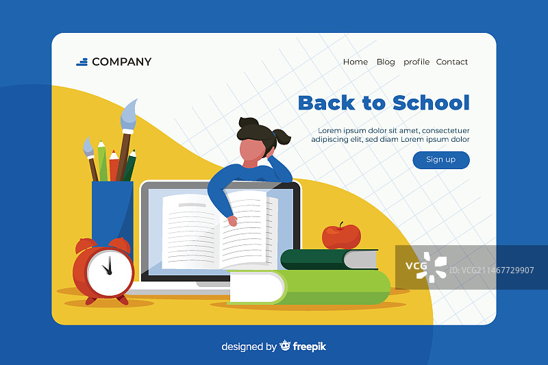 开学季着陆页图片素材