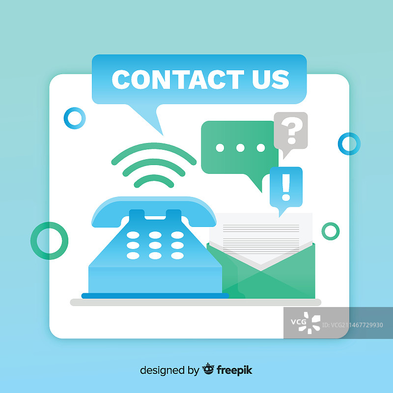 现代扁平风格的联系我们设计图片素材