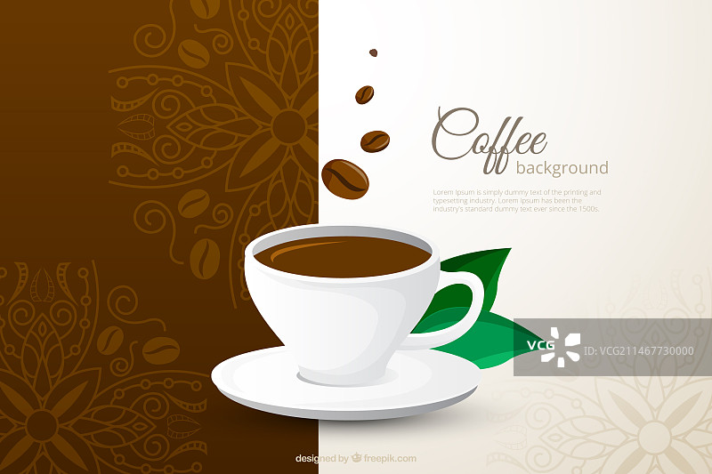 咖啡杯装饰背景图片素材