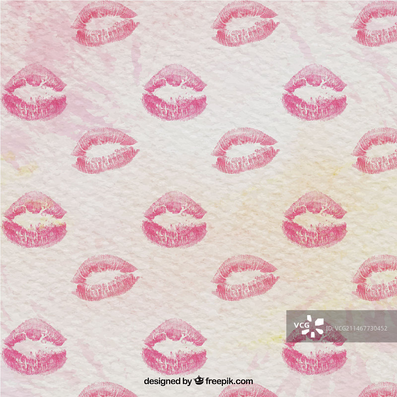 漂亮的嘴唇水彩图案图片素材