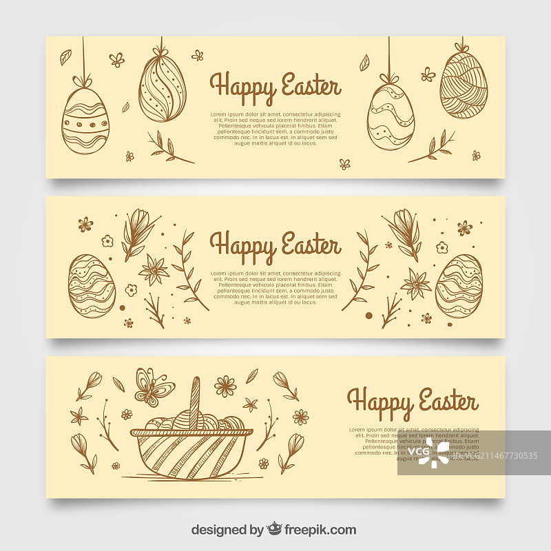 复活节彩蛋的banner草图图片素材