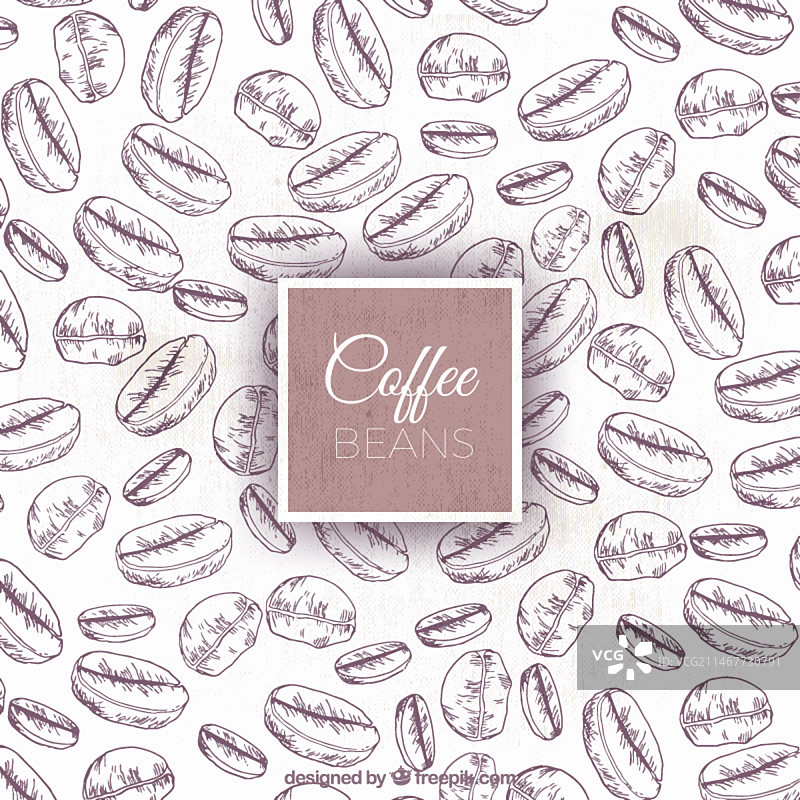 咖啡豆速写背景图片素材