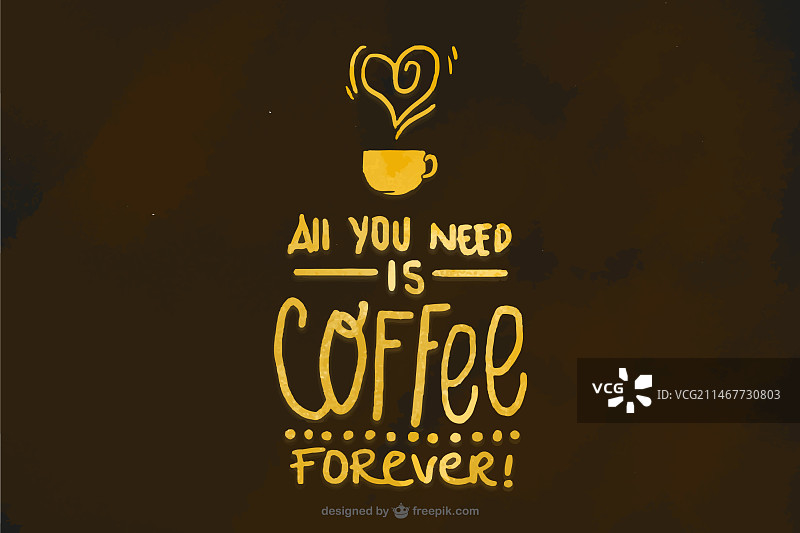 有趣的咖啡水彩留言背景图片素材