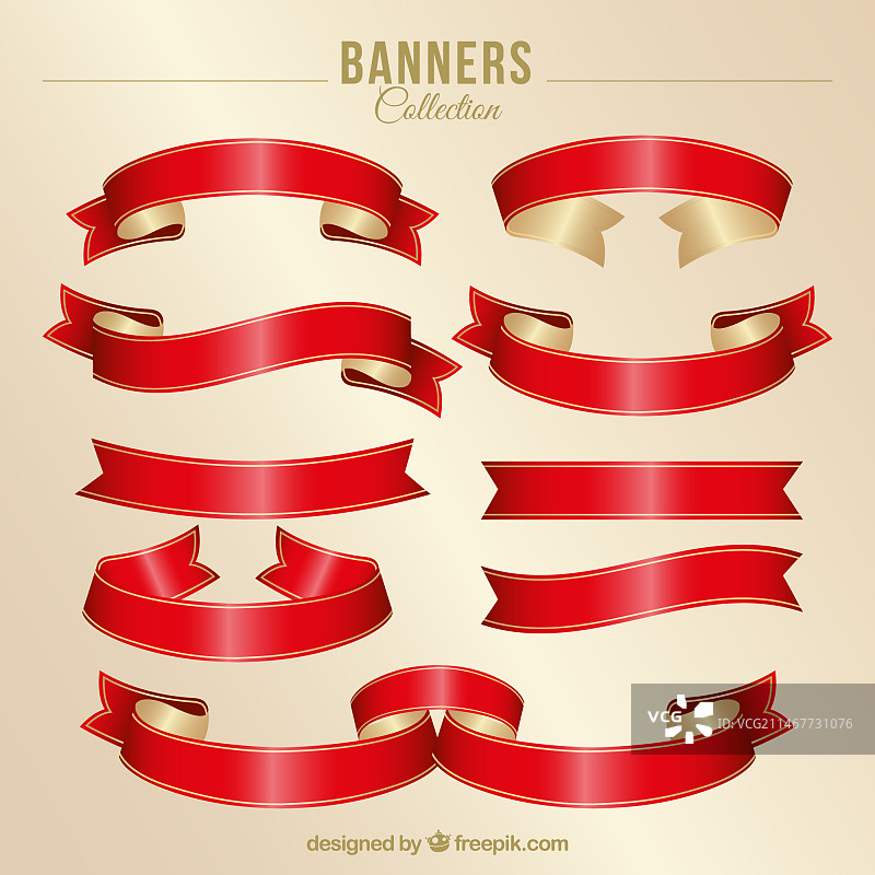 逼真红色丝带合集图片素材