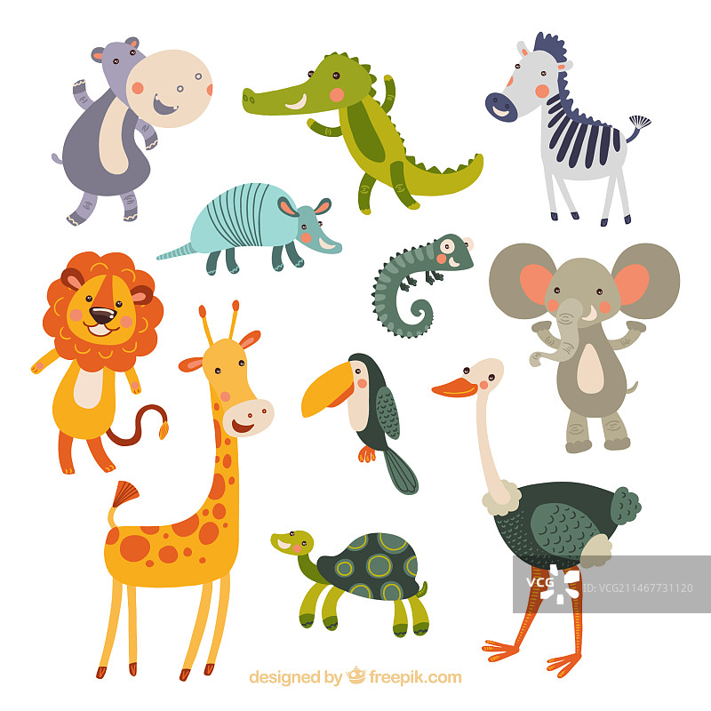 手绘动物趣味合集图片素材
