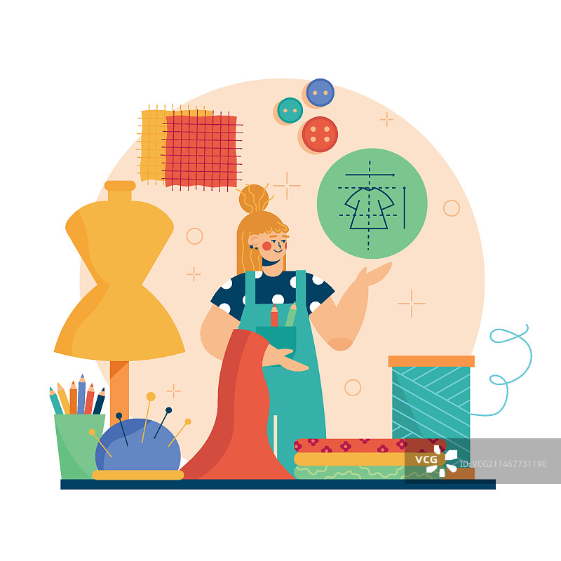 时装设计师概念手绘图片素材