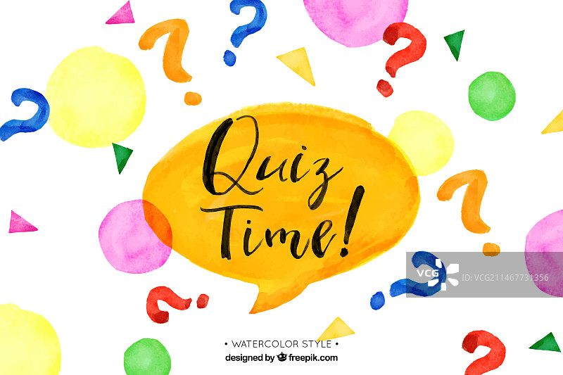 水彩风格语音气泡测验背景图片素材