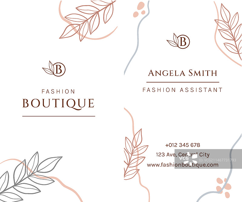 手绘纹理精品店名片竖版图片素材