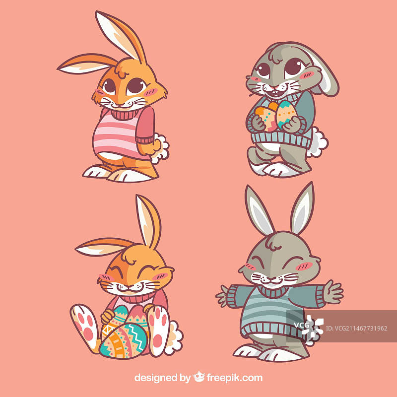 可爱的复活节兔子图片素材