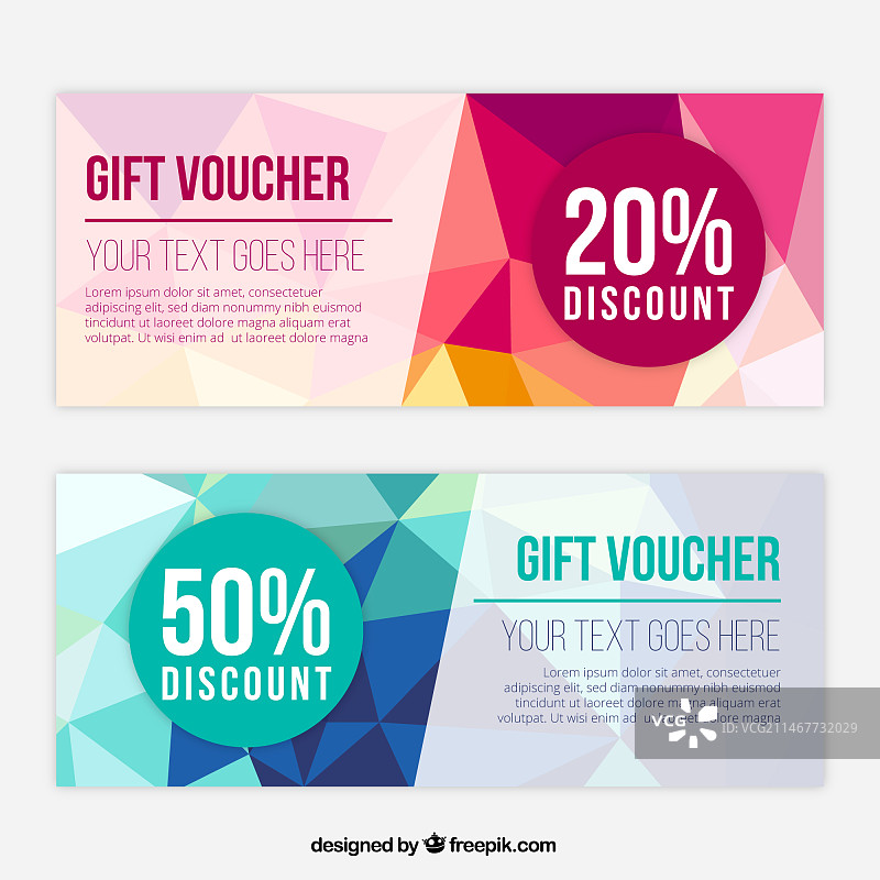 多边形礼券图片素材