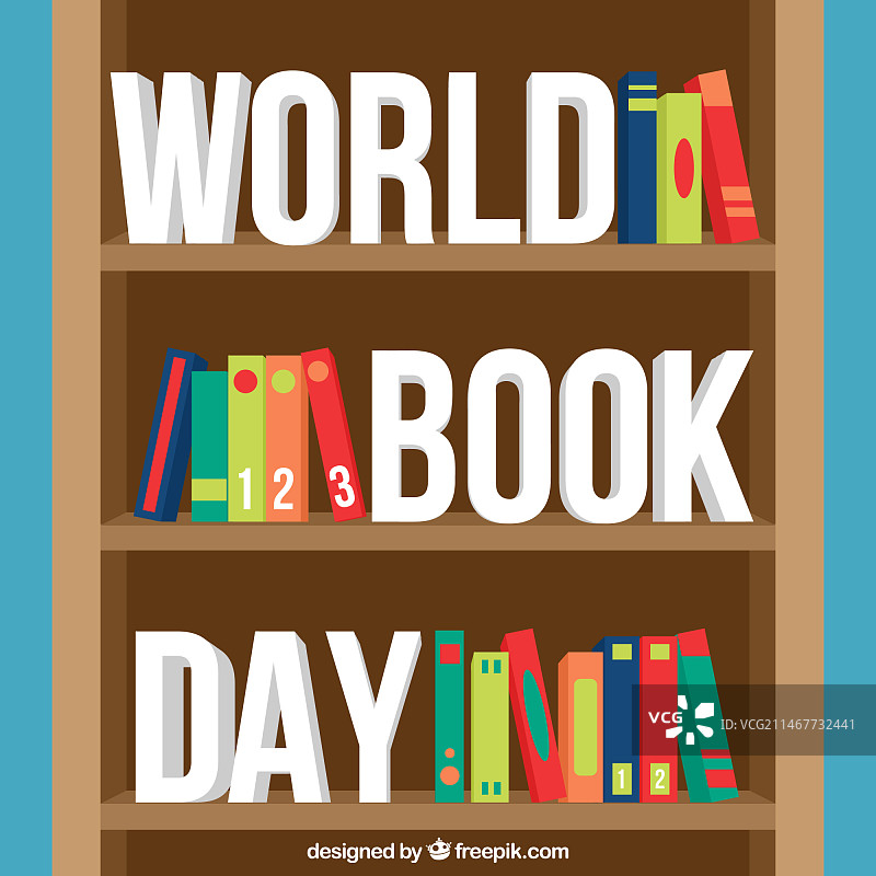 世界读书日的书柜背景图片素材