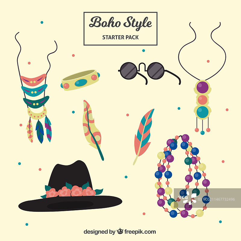 波西米亚风时尚配饰合集图片素材