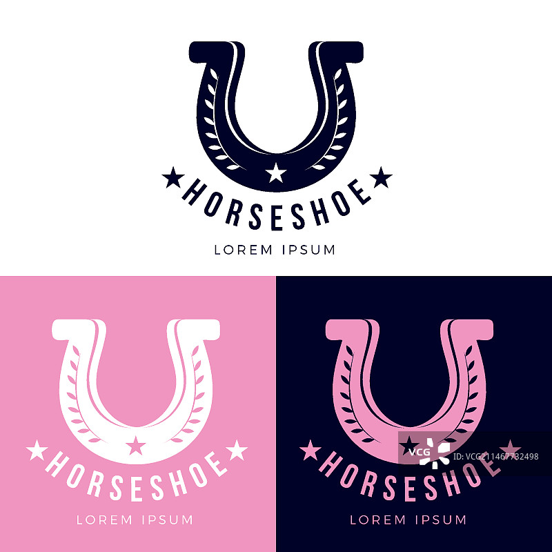 扁平风格马蹄铁Logo模板图片素材