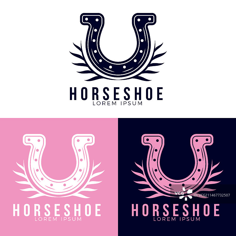 扁平风格马蹄铁Logo模板图片素材