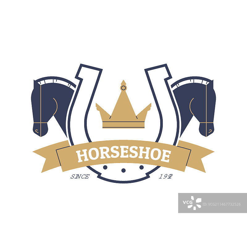 扁平风格马蹄铁Logo模板图片素材