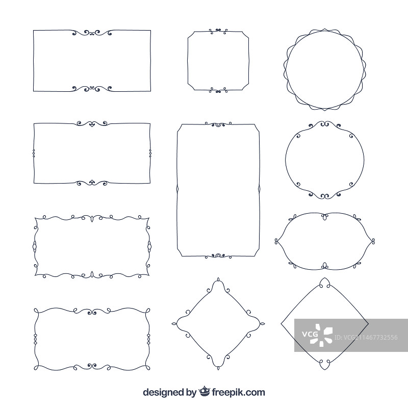 优雅的装饰边框套装图片素材