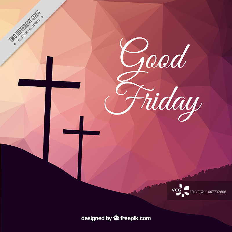 耶稣受难日多边形背景图片素材