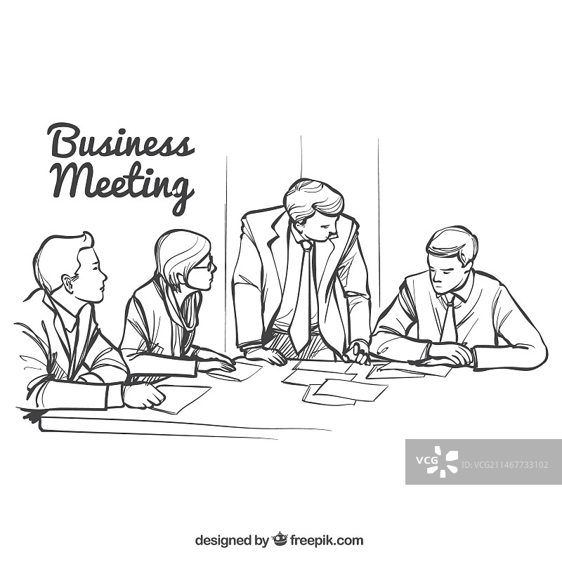 商务会议草图图片素材
