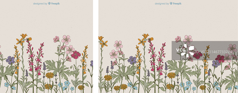 花卉背景手绘风格图片素材