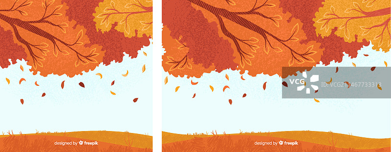 手绘风格秋季背景图片素材