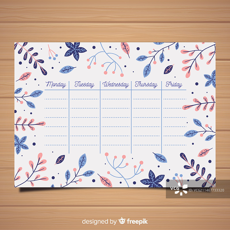 手绘学校课程表模板图片素材