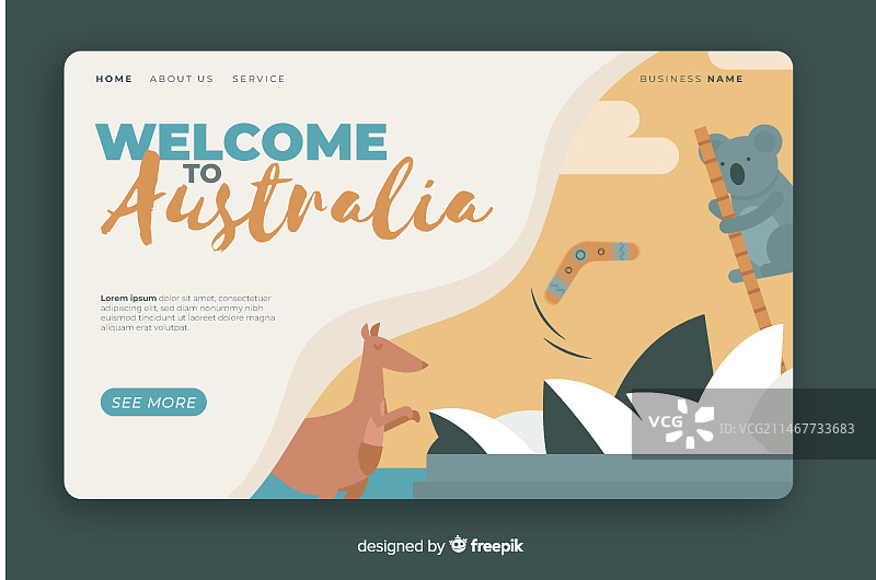 欢迎来到澳大利亚登陆页面模板图片素材