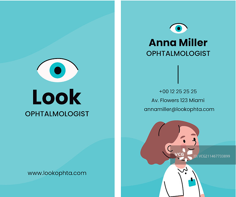 眼科医生名片模板图片素材