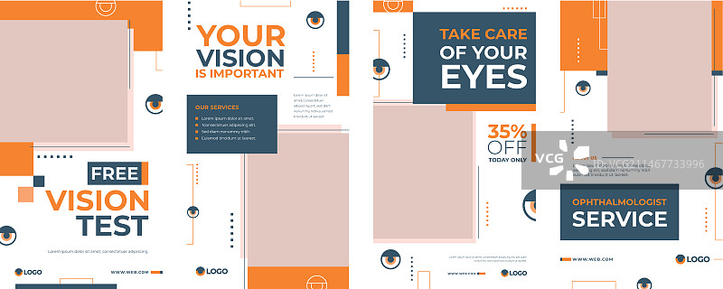 扁平风格简约眼科医生Instagram快拍图片素材