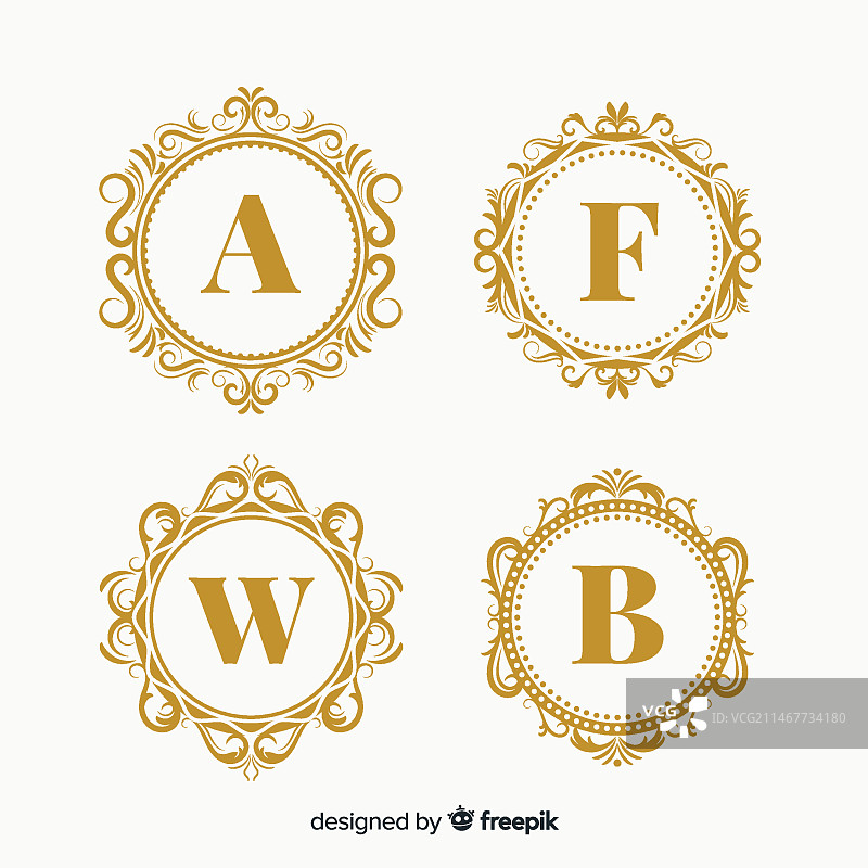 婚礼字母组合logo合集图片素材