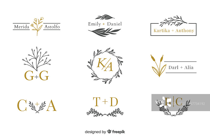 婚礼字母组合logo合集图片素材