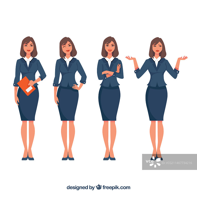 富有表现力的女商人角色包图片素材