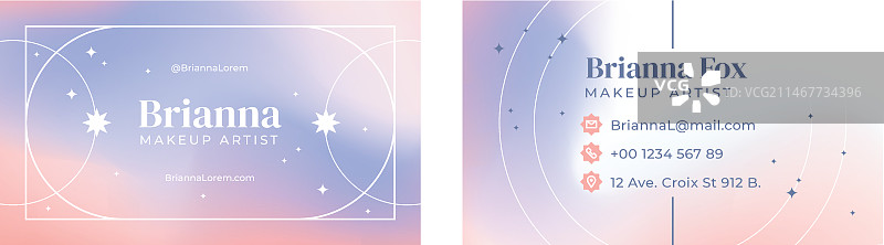 渐变化妆师横版名片图片素材