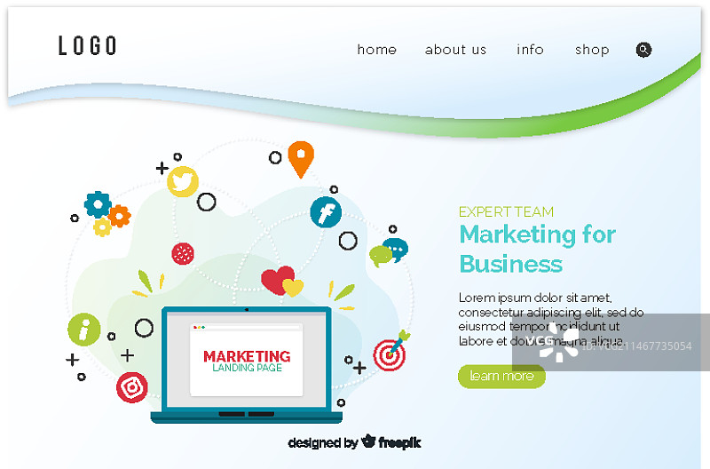 数字营销着陆页模板图片素材