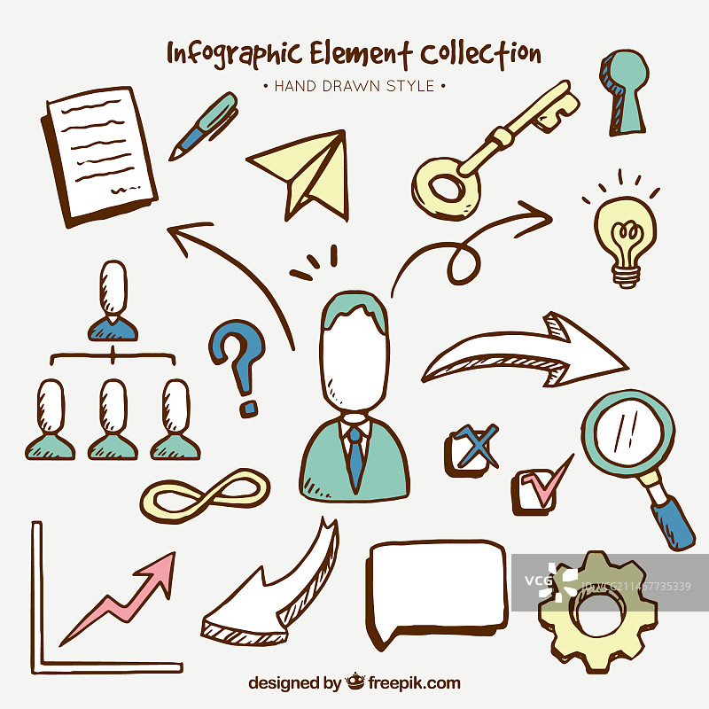 手绘精美信息图表元素包图片素材