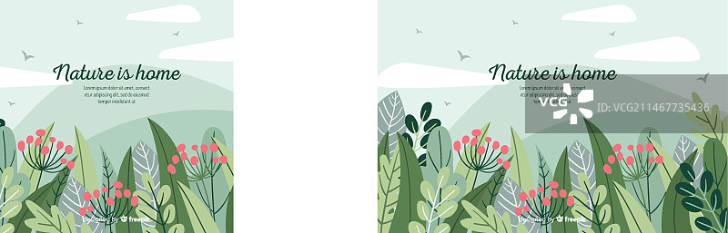 带引言的手绘自然背景图片素材