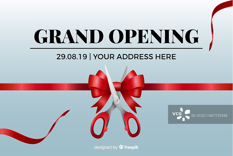 逼真风格的盛大开业背景图片素材