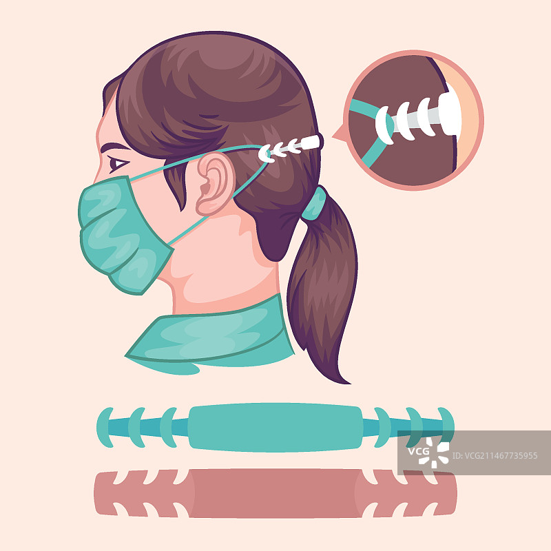 逼真可调节口罩带合集图片素材