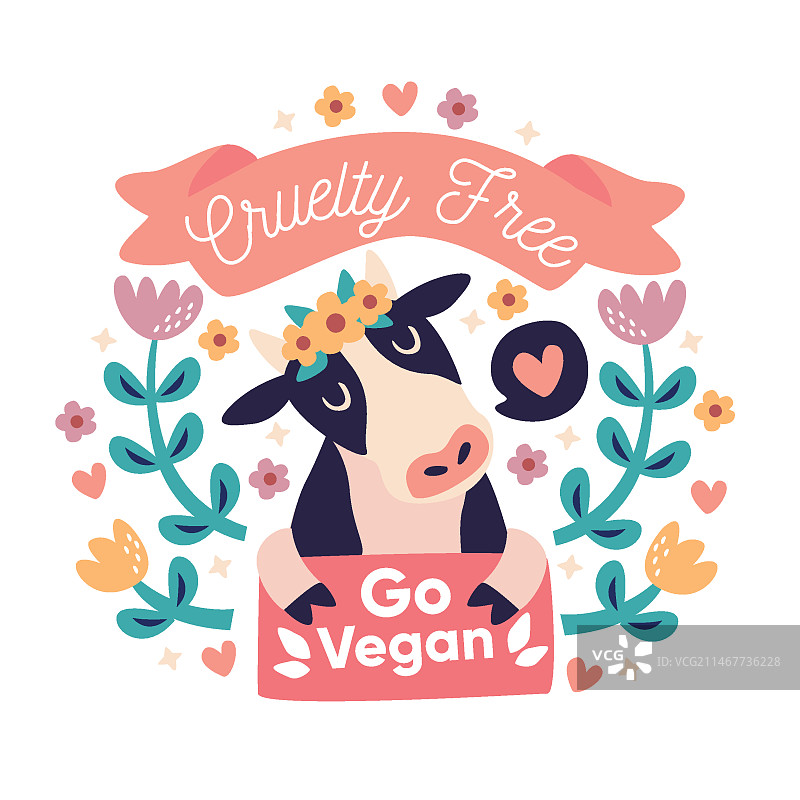 无残忍纯素角色插画图片素材