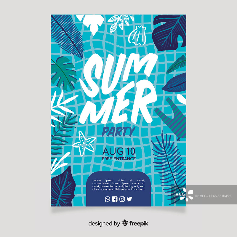 夏季派对海报宣传单模板图片素材