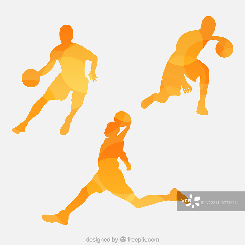 篮球运动员抽象剪影合集图片素材